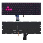 Клавиатура Asus ROG GL502VM, GL502VMK, GL502VS, GL502VSK, GL502VT, GL502VY, 0KNB0-6612RU00 черная, без рамки, с фиолетовой подсветкой