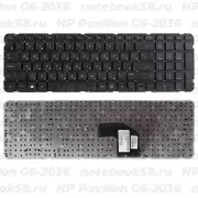 Клавиатура для ноутбука HP Pavilion G6-2036 Черная, без рамки