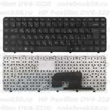 Клавиатура для ноутбука HP Pavilion DV6-3220 Чёрная, с рамкой