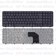 Клавиатура для ноутбука HP Pavilion G6-2305sr черная, с рамкой