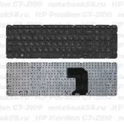 Клавиатура для ноутбука HP Pavilion G7-2100 Чёрная без рамки, горизонтальный ENTER