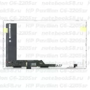 Матрица для ноутбука HP Pavilion G6-2205sr (1366x768 HD) TN, 40pin, Матовая