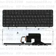 Клавиатура для ноутбука HP Pavilion DV6-3308 Чёрная, с подсветкой