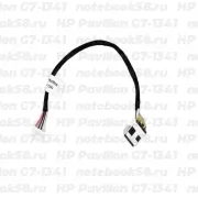 Разъём питания для ноутбука HP Pavilion G7-1341 (7.4x5.0мм, 8 контактов) с кабелем