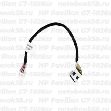 Разъём питания для ноутбука HP Pavilion G7-1026sr (7.4x5.0мм, 8 контактов) с кабелем