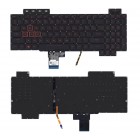 Клавиатура Asus TUF Gaming FX504, FX505, FX705, FX80, 0KN1-5J1RU21 черная, с красной подсветкой