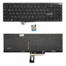 Клавиатура для ноутбука Asus VivoBook Pro 15 M6500, M6500I, M6500Q, M6500R, M6500X черная, без рамки, с подсветкой