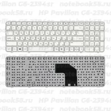 Клавиатура для ноутбука HP Pavilion G6-2394sr Белая, с рамкой