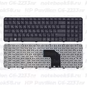 Клавиатура для ноутбука HP Pavilion G6-2233nr черная, с рамкой
