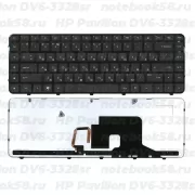Клавиатура для ноутбука HP Pavilion DV6-3328sr Чёрная, с подсветкой